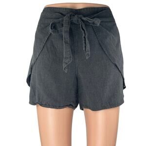 Patagonia Garden Island Women's Black High Waisted Tie Knot Mini Shorts Size M